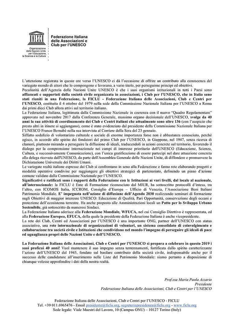 Comunicato Stampa FICLU